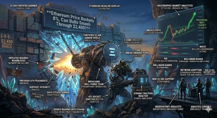 ¿El precio de Ethereum se dispara un 8%? ¿Pueden los alcistas superar los $2,400?