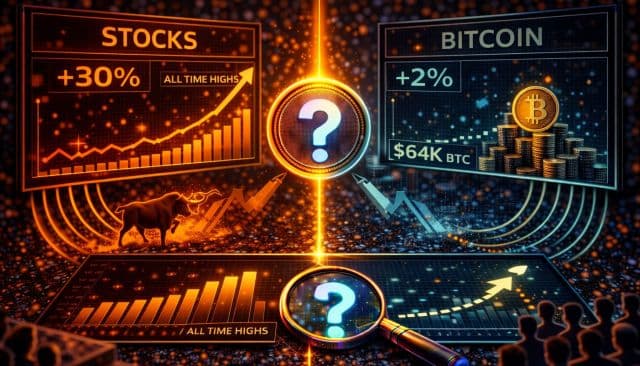 Las Acciones Están en Máximos Históricos, Bitcoin Se Retrasa: ¿BTC Llega Tarde al Rally?