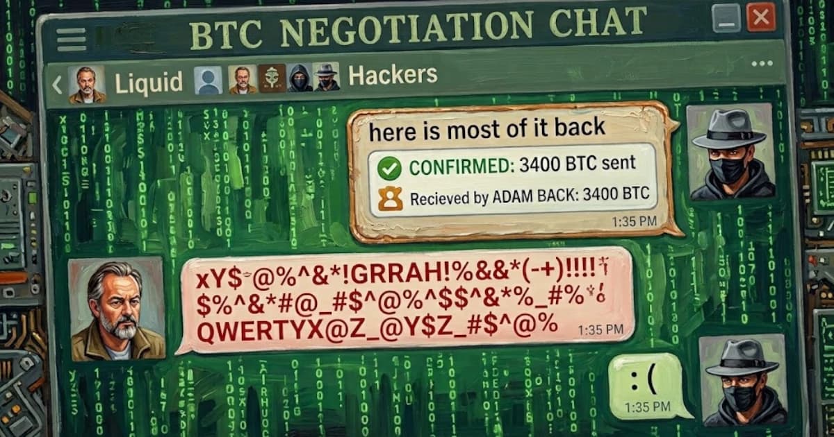 Liquid recupera 3,400 BTC después de conversaciones On-Chain; White Hats se quedan con 598.5 BTC