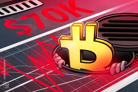 El precio de Bitcoin cae por debajo de los $70.000 mientras los mercados cripto liquidan $800 millones