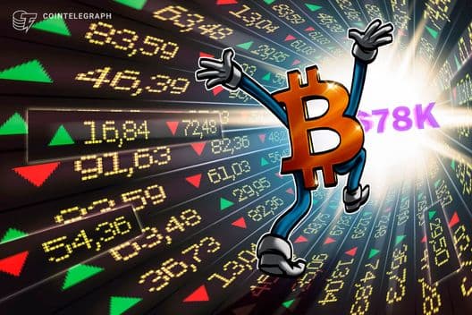 Señal de ‘sobrecompra’ en Bitcoin advierte posible techo de precio con foco en los $78K