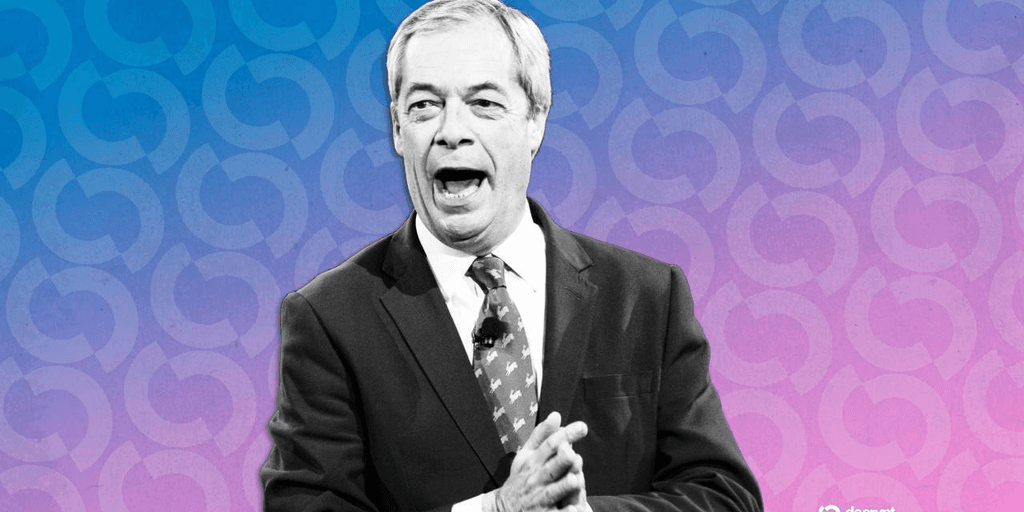 Farage, de Reform UK, afirma que "no tiene obligación" de declarar el regalo de 6,7 millones de dólares del multimillonario de Tether