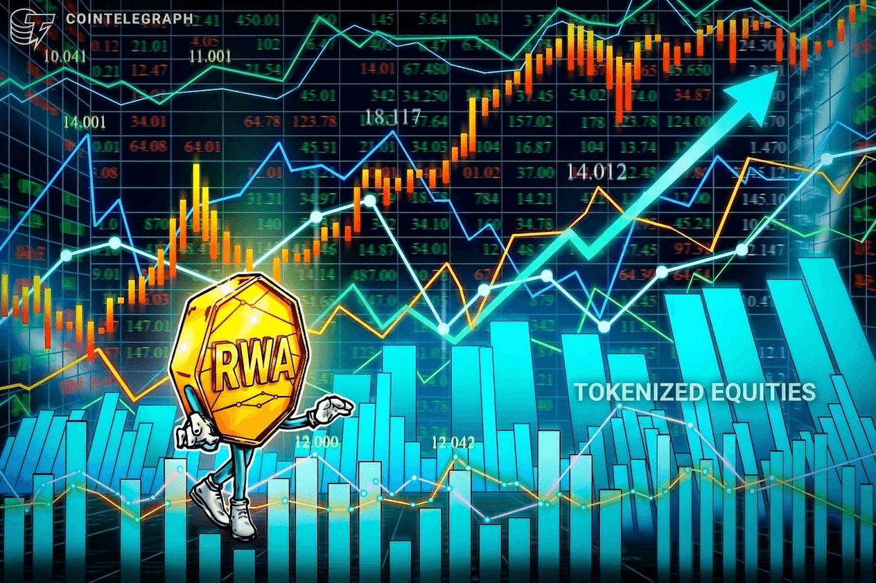 El volumen de transferencia de acciones tokenizadas salta un 415% en 30 días, alcanzando los $29.5 mil millones