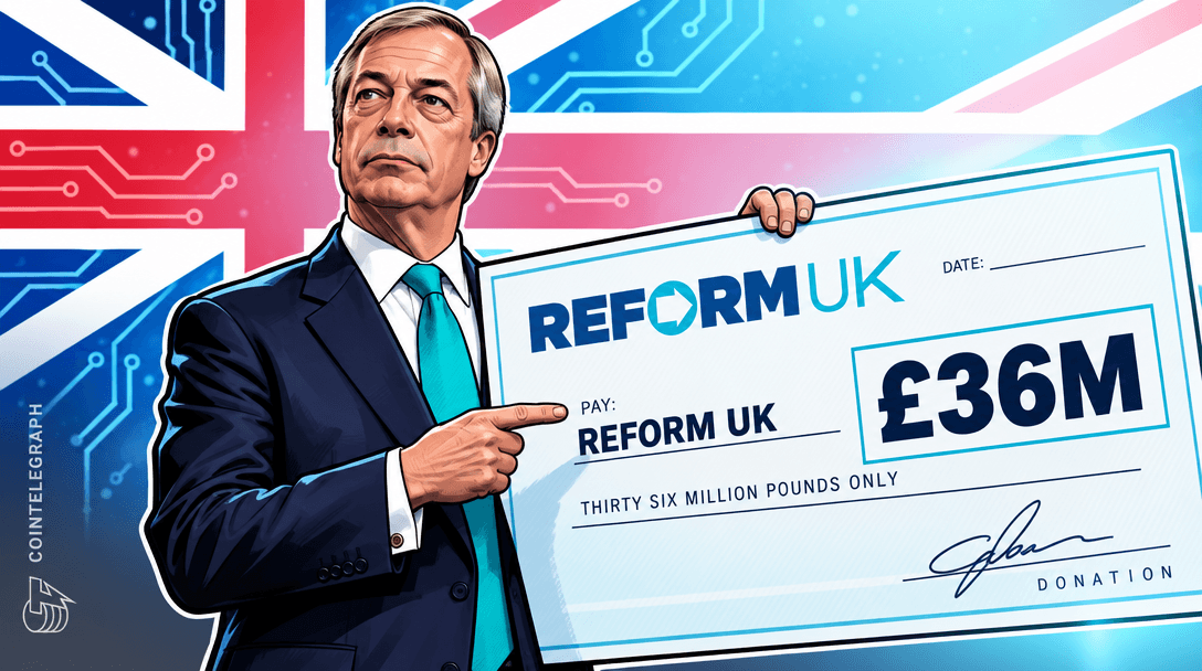 Reform UK de Farage recibe la mayor donación de la historia de un criptobillonario: Informes