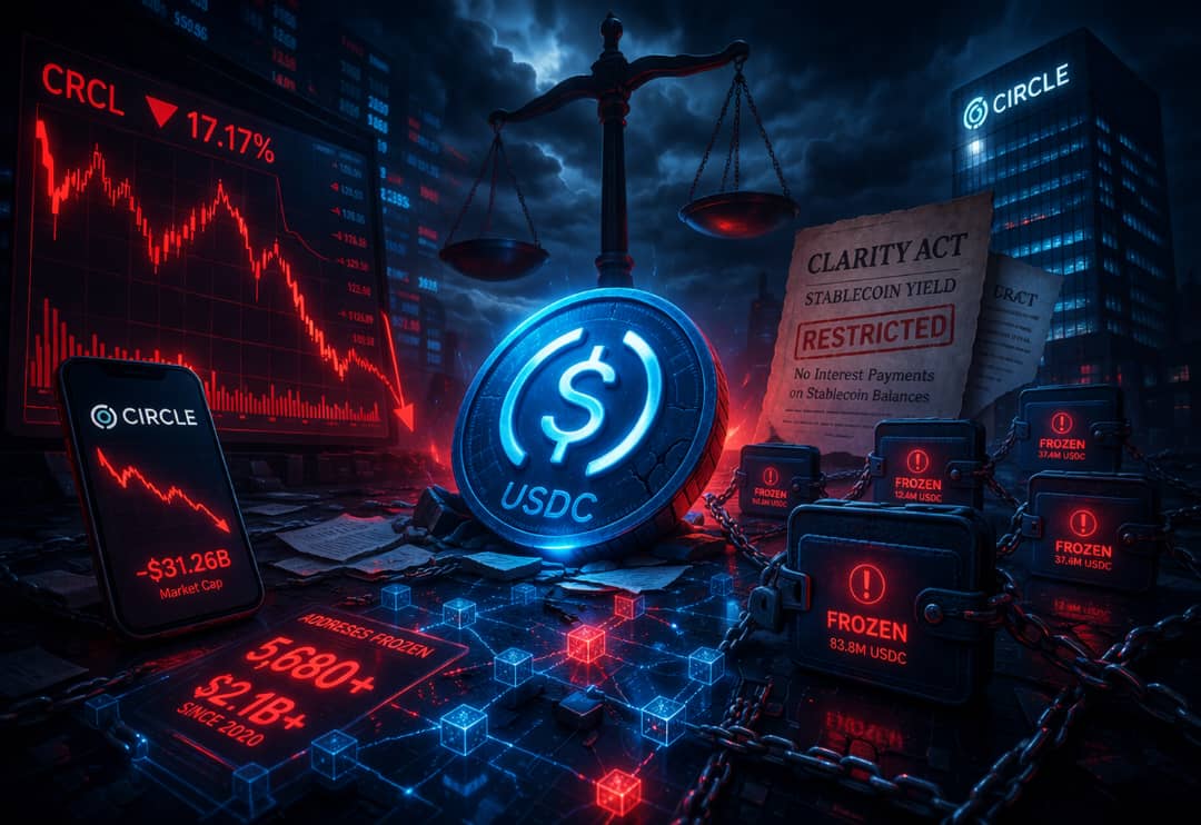 Las Acciones de Circle Se Desploman Mientras el Borrador del Clarity Act Amenaza el Rendimiento de los Stablecoins y Aumenta las Preocupaciones por Congelaciones