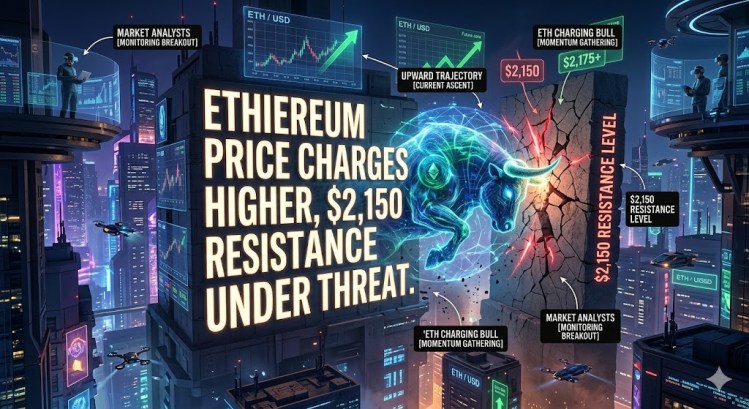 El Precio de Ethereum Sube con Fuerza, la Resistencia de $2,150 Bajo Amenaza