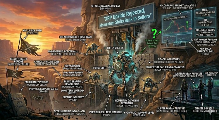 El precio de XRP rechaza al alza, el impulso vuelve a los vendedores