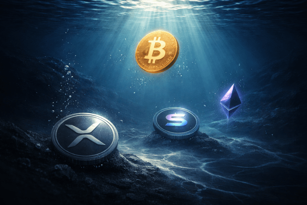 Los Tenedores de XRP y Solana Están Más en Pérdidas en Comparación con Bitcoin, Muestran los Datos