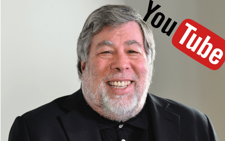 imagen de Steve Wozniak y el logo de Youtube