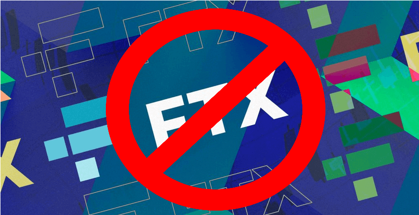 Logo de FTX tachado por una señal de prohibido