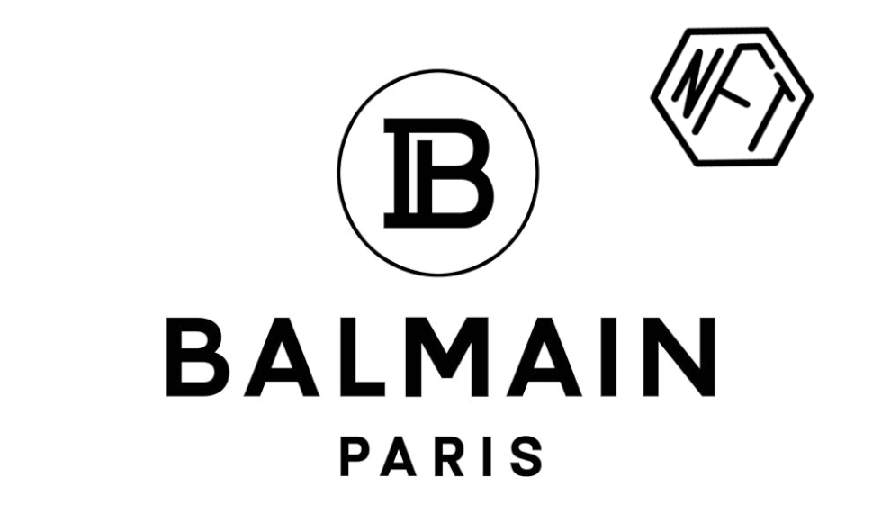 Logo de la marca Balmain con un NFT.