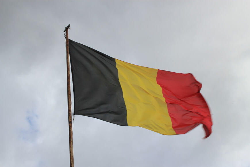 Imagen de la bandera de Bélgica.